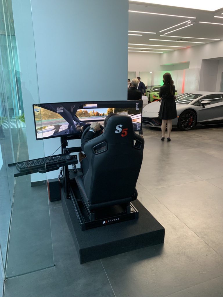 Lamborghini Huracan STO Launch for guest to enjoy. sim racing rig simulator so it can allow drivers to familiarise to their choice of car through the virtual world in sim racing through games such as assetto corsa. S5 was invited to Lamborghini Huracan STO Launch